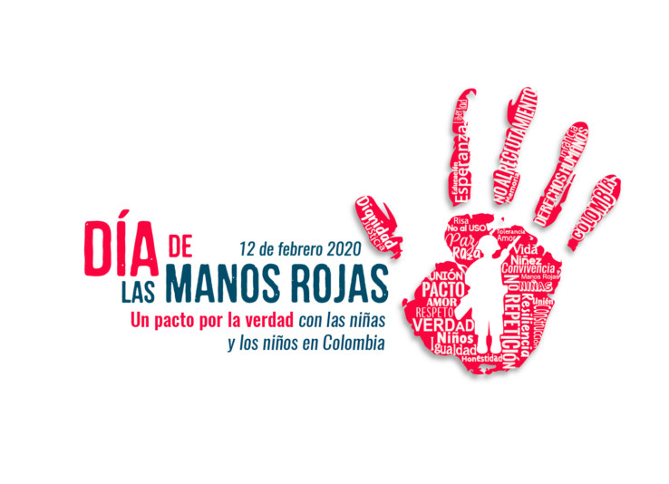 12 de febrero de 2020 – Día de las manos rojas “Un pacto por la verdad con las niñas y los niños en Colombia”