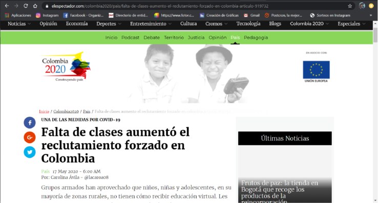 Falta de clases aumentó el reclutamiento forzado en Colombia